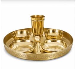Brassify Plain Shining Brass Thali