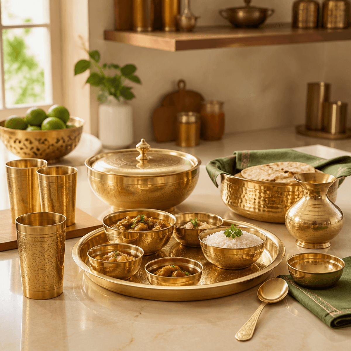 brass vs stainless steel:which utensils suit traditional indian dining?