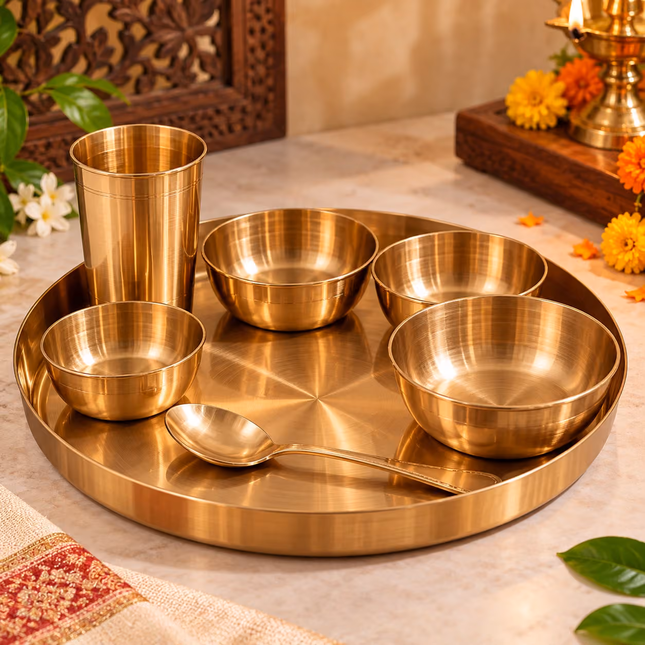 Brassify Traditional Bronze Thali Set