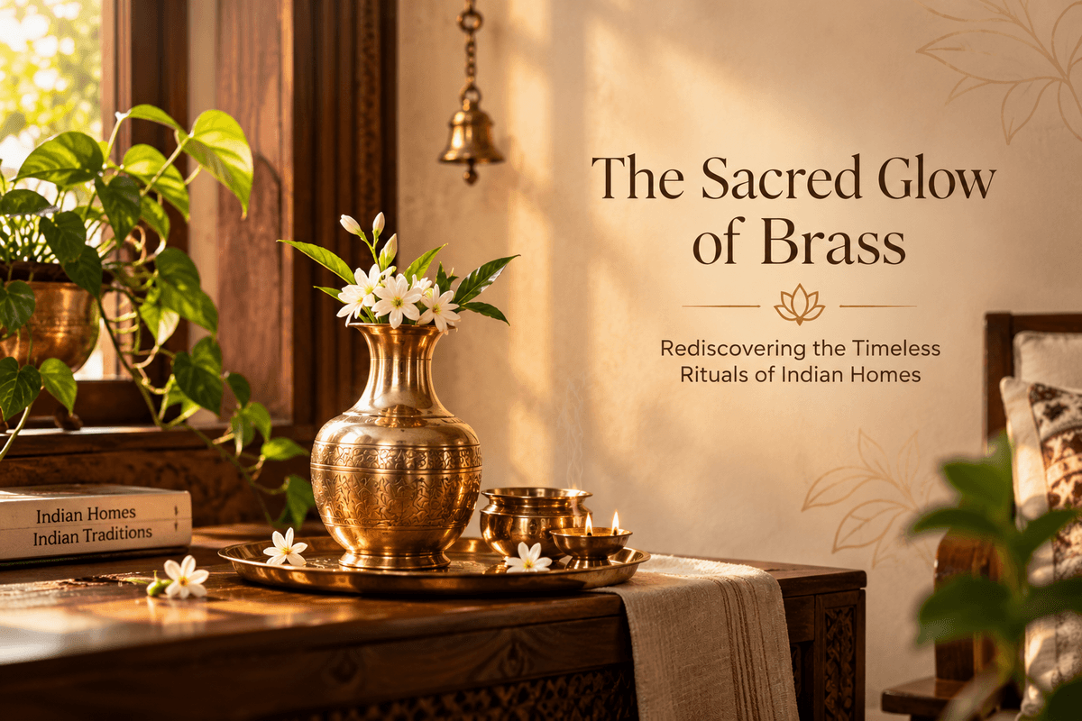 The Sacred Glow of Brass: Rediscovering the Timeless Rituals of Indian Homes Copy title