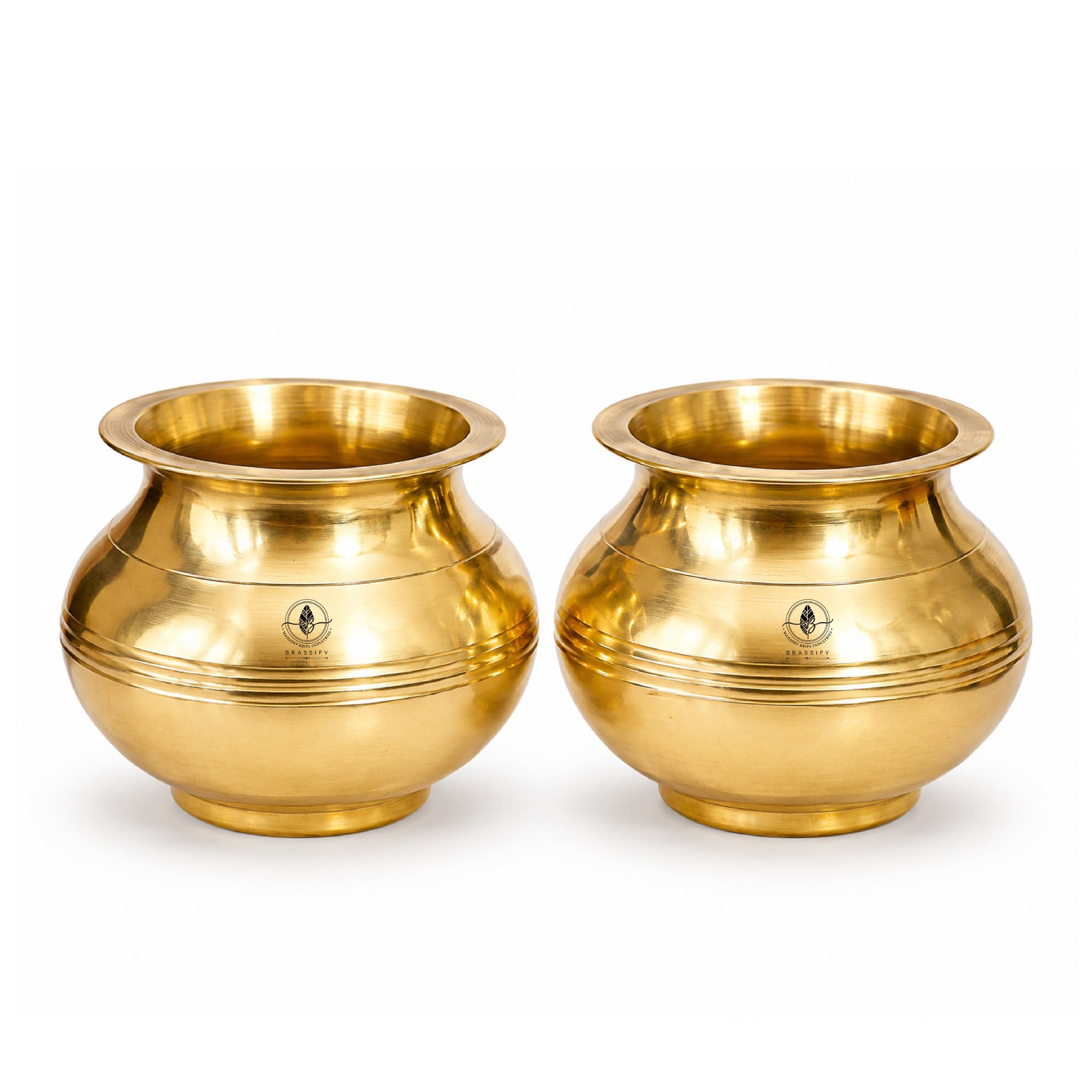 Brassify Pure Brass Decorative Kalash Set – Traditional Pooja Kalash for Home & Temple Décor